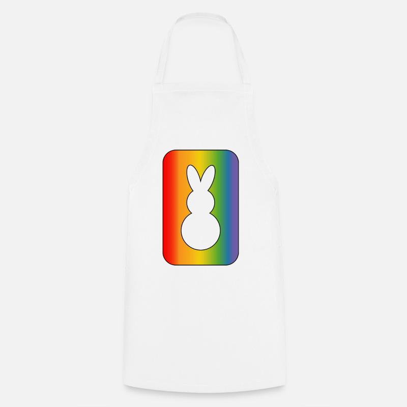 Lapin arc-en-ciel - Tablier de cuisine - blanc