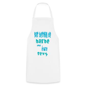 Pas besoin de barbe pour être sexy - Tablier de cuisine - blanc - Devant - AI Model Male 185 dark (185cm)