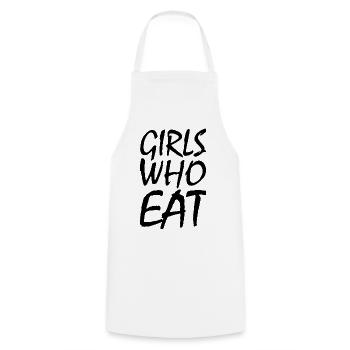 Girls who eat - Kochschürze - Weiß - Vorne - AI Model Male 185 dark (185cm)