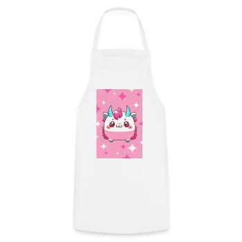 Cute Little Vampire Unicorn Monster Comic Style - Cooking Apron - white - Front - AI Model Male 185 dark (185cm)