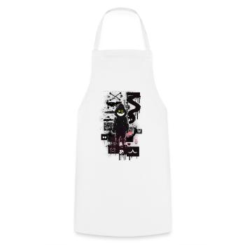 Robot Graffiti Design par ART8NS Art ON Streetwear - Tablier de cuisine - blanc - Devant - AI Model Male 185 dark (185cm)