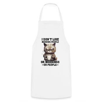 i dont like morning people Cat coffee - Kochschürze - Weiß - Vorne - AI Model Male 185 dark (185cm)
