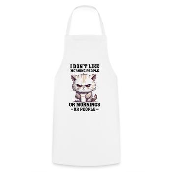 i dont like morning people Cat coffee - Kochschürze - Weiß - Vorne - AI Model Male 185 dark (185cm)