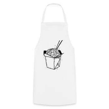 Brainfood 1 - Cooking Apron - white - Front - AI Model Male 185 dark (185cm)
