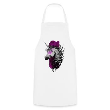 Enchanted Radiance: Unicorn with Pink Glowing - Cooking Apron - white - Front - AI Model Male 185 dark (185cm)