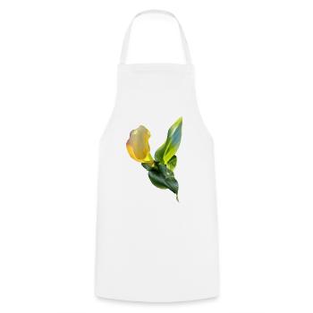 YELLOW CALLA LILY - Cooking Apron - white - Front - AI Model Male 185 dark (185cm)