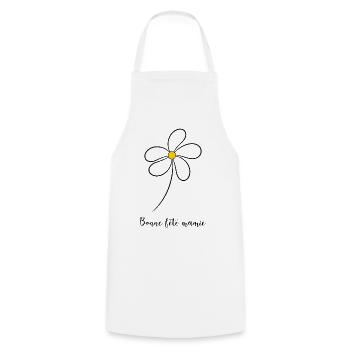 HAPPY MOTHER'S DAY. MOM. MOTHER'S DAY - Cooking Apron - white - Front - AI Model Male 185 dark (185cm)