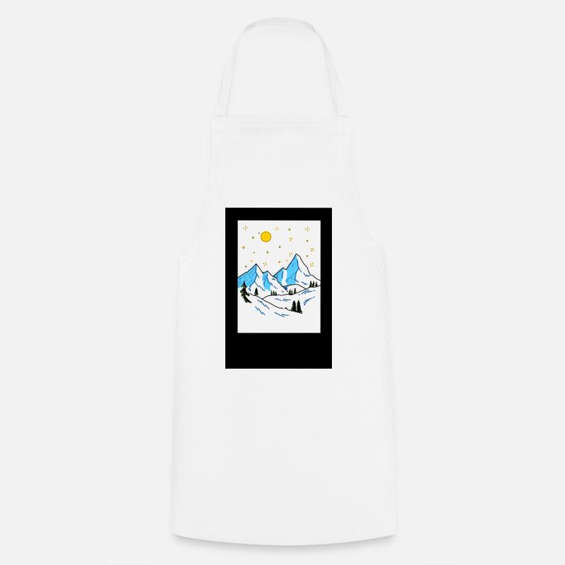 Mountain landscape in sunlight - Cooking Apron - white