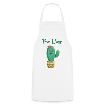 Cute cactus loves hugs - Cooking Apron - white - Front - AI Model Male 185 dark (185cm)
