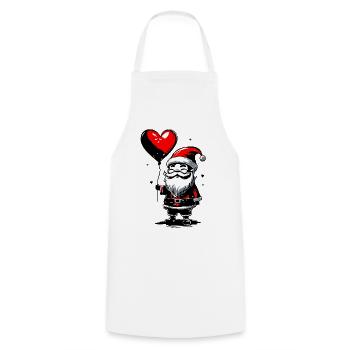 Nikolaus mit Herz Luftballon - Heartful Creatures - Kochschürze - Weiß - Vorne - AI Model Male 185 dark (185cm)
