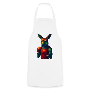 WPAP Style Animals - Kangaroo Boxer in Pose - Cooking Apron - white - Front - AI Model Male 185 dark (185cm)