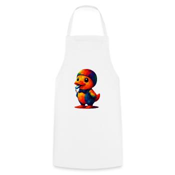 WPAP Polygon Kawaii Animals Style Baby Duck Trainer - Cooking Apron - white - Front - AI Model Male 185 dark (185cm)