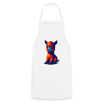 WPAP Polygon Kawaii Stil Tiere Baby Alpaka Lama - Kochschürze - Weiß - Vorne - AI Model Male 185 dark (185cm)