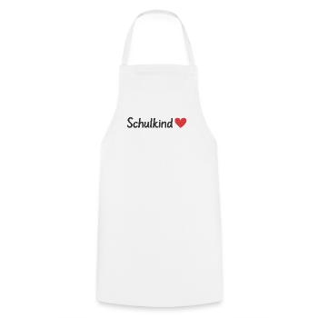 Schulkind - Kochschürze - Weiß - Vorne - AI Model Male 185 dark (185cm)