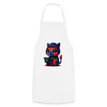 WPAP Polygon Kawaii Style Animals Baby Raccoon - Cooking Apron - white - Front - AI Model Male 185 dark (185cm)