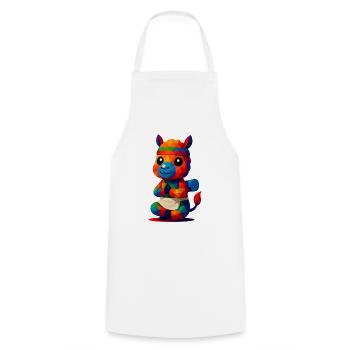 WPAP Polygon Kawaii Stil Tiere Baby Alpaka Yoga - Kochschürze - Weiß - Vorne - AI Model Male 185 dark (185cm)