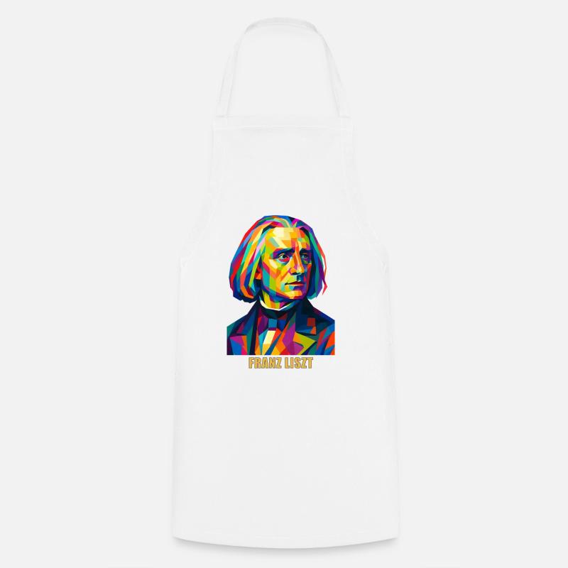 WPAP Polygon Portrait Franz Liszt Composer - Cooking Apron - white