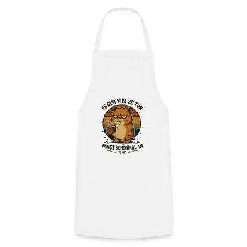 Funny hamster coffee bad mood - Cooking Apron - white - Front - AI Model Male 185 dark (185cm)