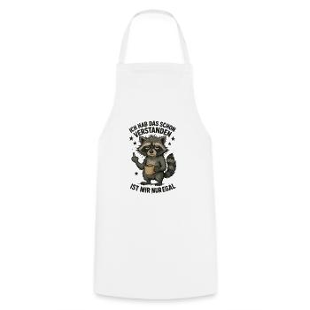 raton laveur Travail Ironie Dictons Drôle - Tablier de cuisine - blanc - Devant - AI Model Male 185 dark (185cm)
