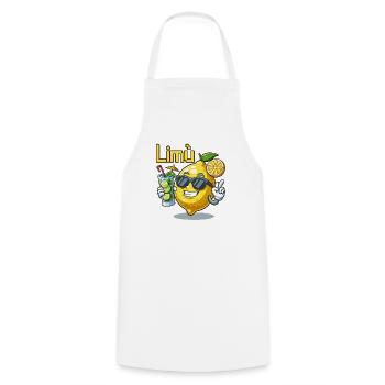 Lemon Character mit Sonnenbrille und Cocktail - Kochschürze - Weiß - Vorne - AI Model Male 185 dark (185cm)