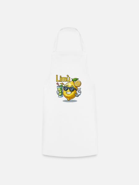 Lemon Character mit Sonnenbrille und Cocktail - Kochschürze - Weiß