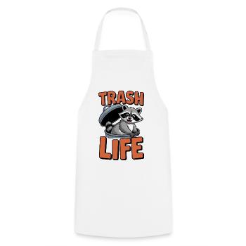 Waschbär Humor – Trash Life - Kochschürze - Weiß - Vorne - AI Model Male 185 dark (185cm)