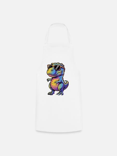 Cooler Dinosaur Mit Sonnenbrille - Kochschürze - Weiß