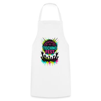 Soirée du festival de foule Music Techno Rave - Tablier de cuisine - blanc - Devant - AI Model Male 185 dark (185cm)