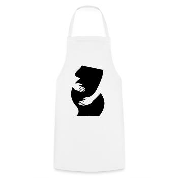 Grossesse, bébé - Tablier de cuisine - blanc - Devant - AI Model Male 185 dark (185cm)