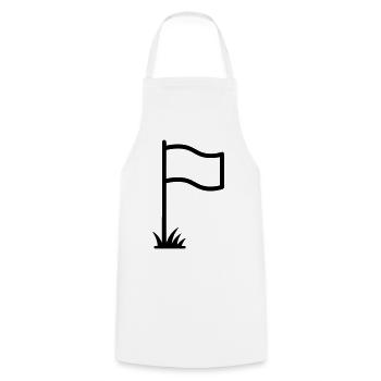 Vecteur de symboles du stade de football avec drapeau de coin - Tablier de cuisine - blanc - Devant - AI Model Male 185 dark (185cm)