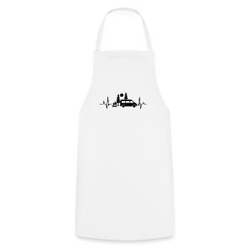 Heartbeat Vanlife Silhouette - Cooking Apron - white - Front - AI Model Male 185 dark (185cm)