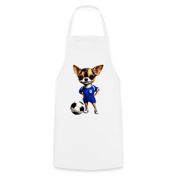 Chihuahua Football Dog - Tablier de cuisine - blanc - Devant - AI Model Male 185 dark (185cm)