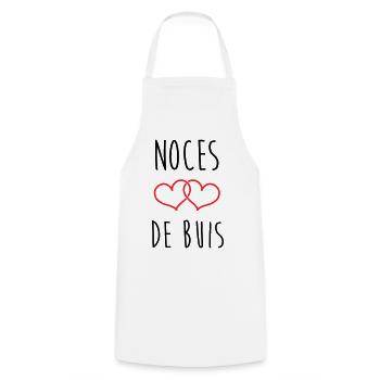 Noces de Buis 56 ans de mariage - Tablier de cuisine - blanc - Devant - AI Model Male 185 dark (185cm)
