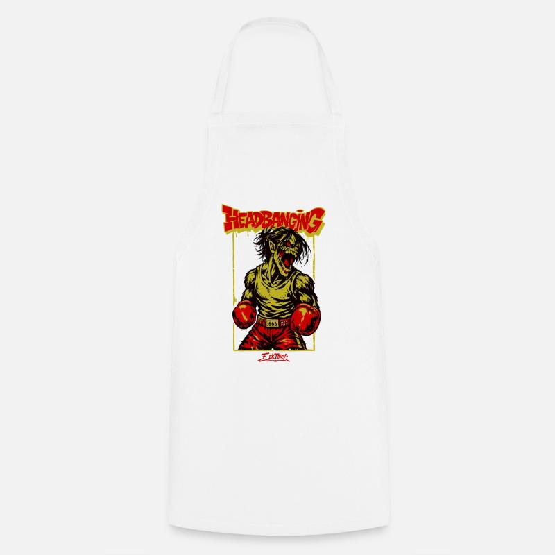 Zombie-Boxer Headbanging - Kochschürze - Weiß
