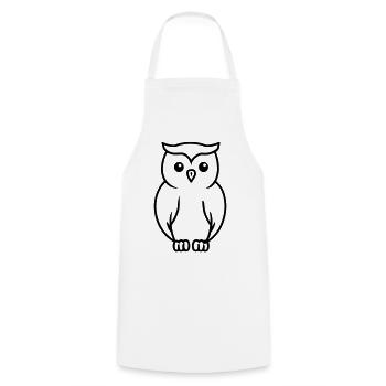 owl - Cooking Apron - white - Front - AI Model Male 185 dark (185cm)