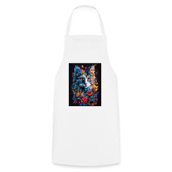 Cat_04 - Tablier de cuisine - blanc - Devant - AI Model Male 185 dark (185cm)
