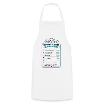Cadeau d’hygiéniste dentaire pour assistant dentaire - Tablier de cuisine - blanc - Devant - AI Model Male 185 dark (185cm)