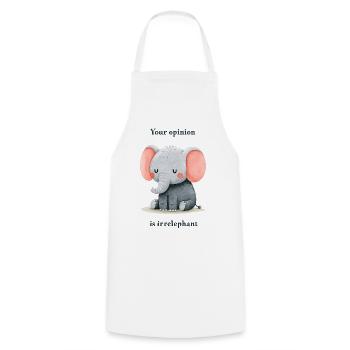 Ton avis est irrelephant - Tablier de cuisine - blanc - Devant - AI Model Male 185 dark (185cm)
