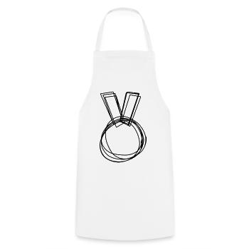 Medaille handgezeichnet - Kochschürze - Weiß - Vorne - AI Model Male 185 dark (185cm)