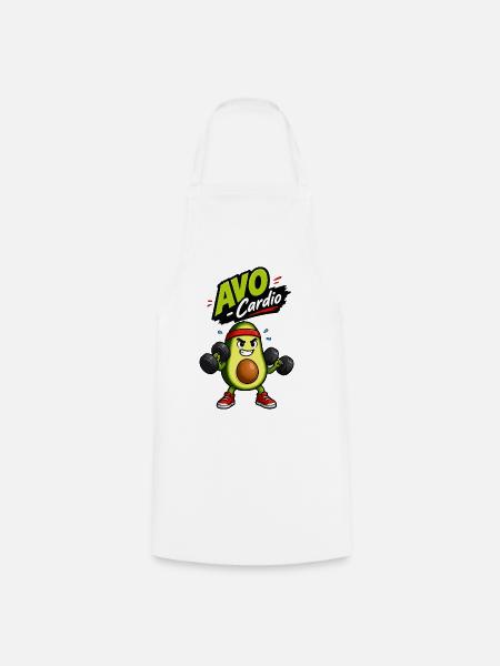 Avocado Cardio Muskelheld - Kochschürze - Weiß