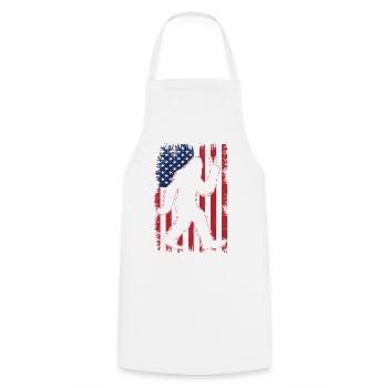 American Flag Bigfoot Yeti Patriotic Forest - Kochschürze - Weiß - Vorne - AI Model Male 185 dark (185cm)