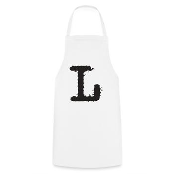 L - Cooking Apron - white - Front - AI Model Male 185 dark (185cm)
