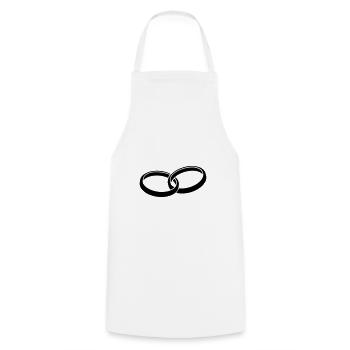 Rings Engagement Marriage - Cooking Apron - white - Front - AI Model Male 185 dark (185cm)