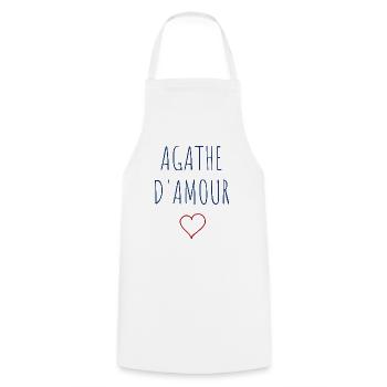 AGATHE d'amour - COEUR - Tablier de cuisine - blanc - Devant - AI Model Male 185 dark (185cm)