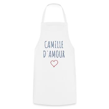 CAMILLE d'amour - COEUR - Tablier de cuisine - blanc - Devant - AI Model Male 185 dark (185cm)