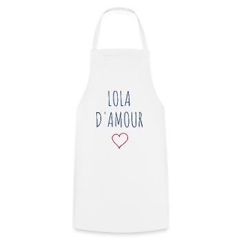 LOLA d'amour - COEUR - Tablier de cuisine - blanc - Devant - AI Model Male 185 dark (185cm)