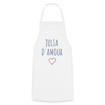 JULIA D'AMOUR - COEUR - Tablier de cuisine - blanc - Devant - AI Model Male 185 dark (185cm)