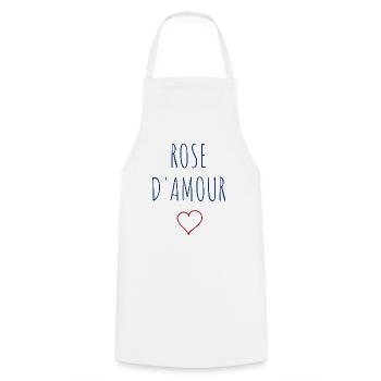 ROSE D'AMOUR - COEUR - Tablier de cuisine - blanc - Devant - AI Model Male 185 dark (185cm)
