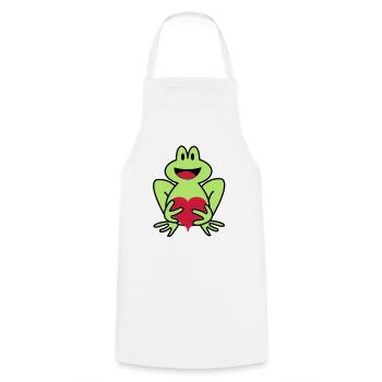 frog - Cooking Apron - white - Front - AI Model Male 185 dark (185cm)
