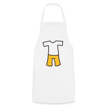 t shirt top clothing trousers donning shorts short - Cooking Apron - white - Front - AI Model Male 185 dark (185cm)
